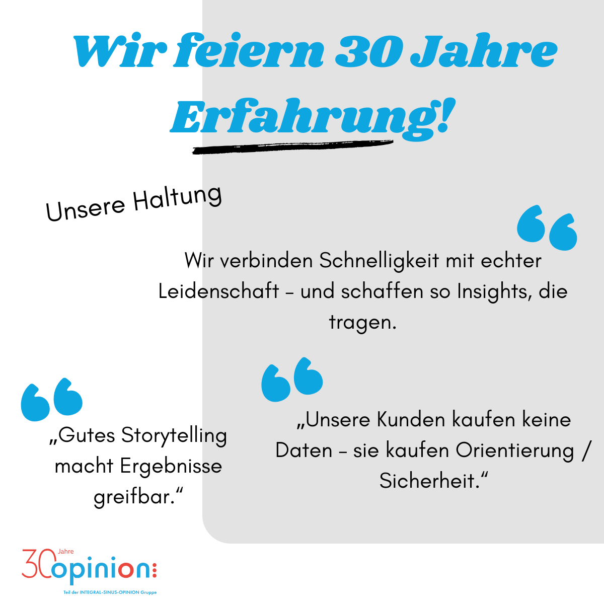 Die Gründung von OPINION, Slide 4: Entwicklung des Logos über die Jahre