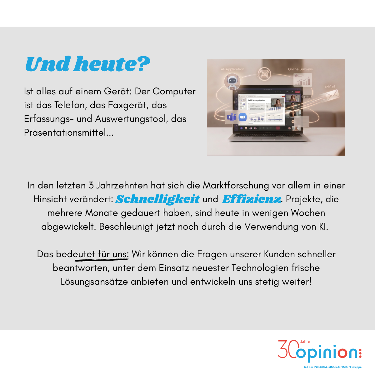 Die Gründung von OPINION, Slide 3: Team-Meeting in den Anfangsjahren
